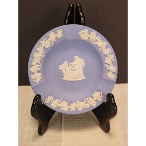 Wedgwood Blue Jasperware Ashtray 4.5" England Vintage Mid Century Collectible